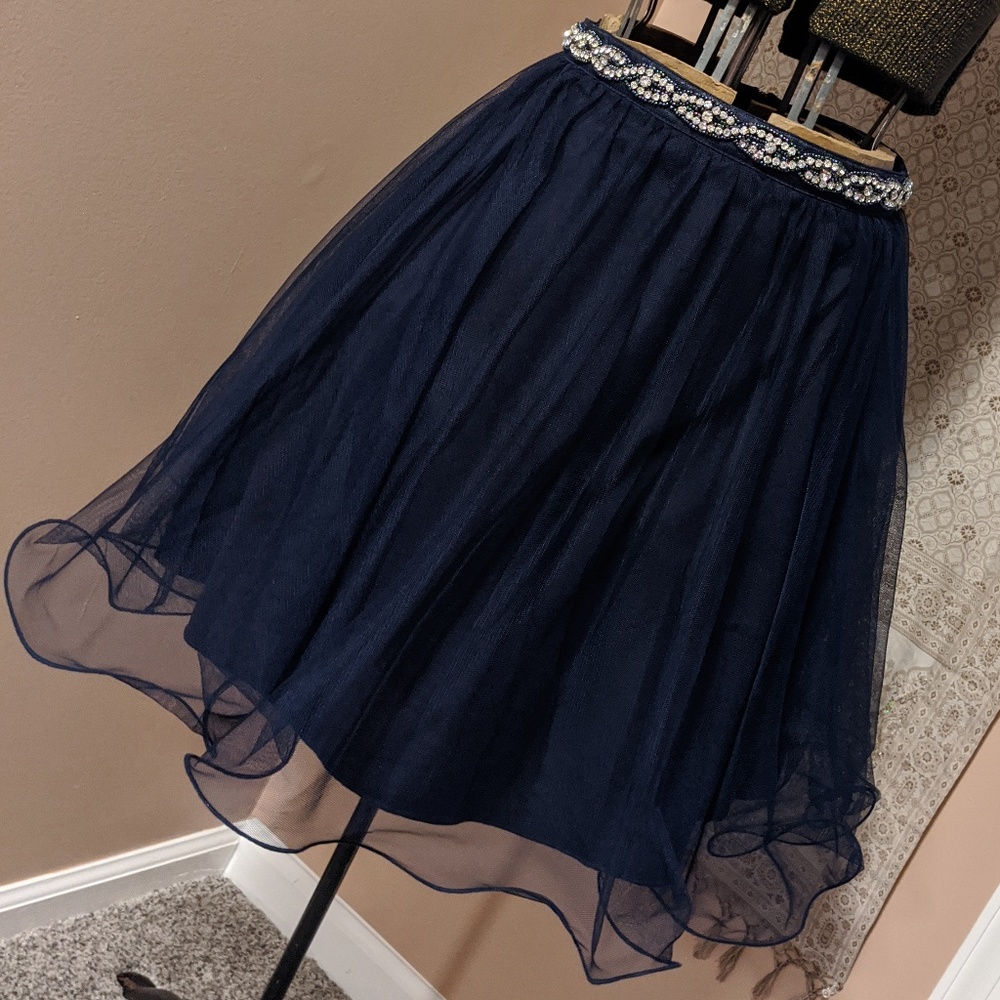 Sequin Hearts Beaded Formal Skirt